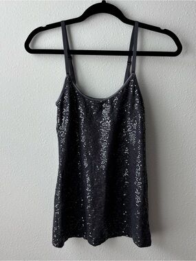 Dark Grey Sequin Cami Tank Top - Women